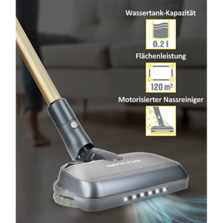 INVICTUS X8 Motorisierter Elektro-Wischmopp als Saugwischer für Nassreinigung mit 2 elektrisch Mikrofaser Wisch Tüchern, alle Hartböden, wassersparend | Set 3-tlg,geeignet auch für X8 Pro – Bild 2