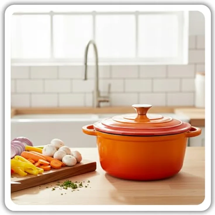 Torvon Bräter Gusseisen-Topf emailliert, 22 cm, orange – Bild 9