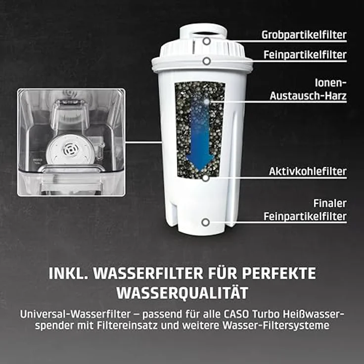 Caso HW630 Teemaschine, 2500 ml, Edelstahl/Schwarz, Temperaturregelung 40-100°C, versandkostenfrei – Bild 9