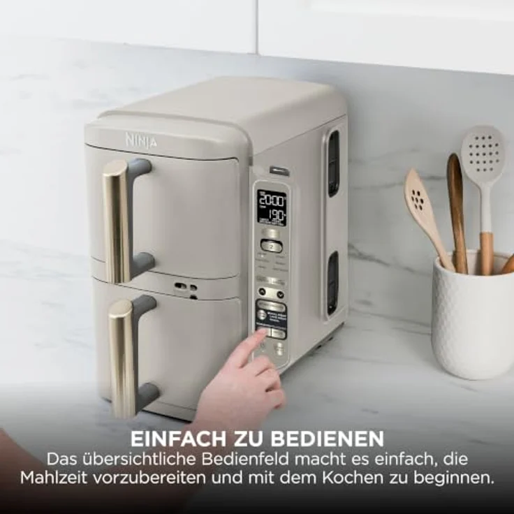 NINJA Double Stack XL-Heißluftfritteuse SL451EUSD, 9,5 L, 6 Funktionen, Steingold, mit Smart Cook System und 2 unabhängigen Schubladen – Bild 12