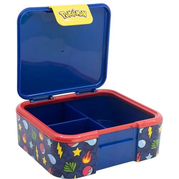 POKEMON JUEGO DE CARTAS Lunchbox - Blue Team, Brotdose mit 1786 ml Fassungsvermögen, 3 Fächer, Polyethylen, 18 × 16 × 6,2 cm – Bild 3