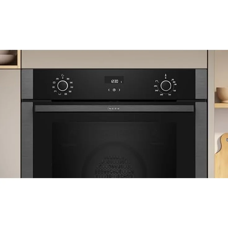Neff B4ACE2AG3, N 50 Einbau-Backofen, 60 x 60 cm, Schwarz, mit LCD-Display, Versenkbarer Slide&Hide Tür, EasyClean Hydrolyse Selbstreinigung und CircoTherm Technologie – Bild 3