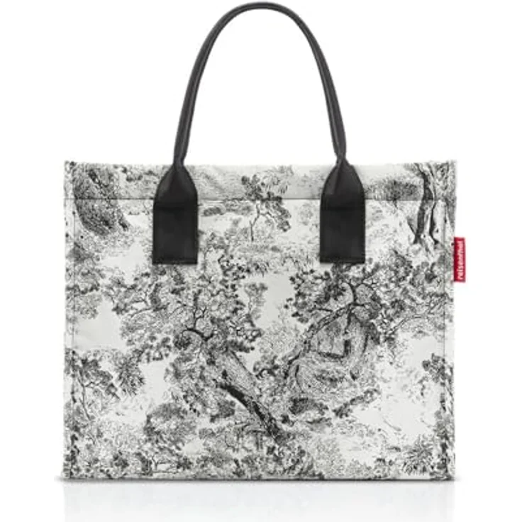 reisenthel daily shopper jacquard grey, Einkaufshilfe aus hochwertigem, wasserabweisendem Polyester, grau, 14 l Volumen, mit Druckknopfverschluss und Innensteckfach – Bild 1