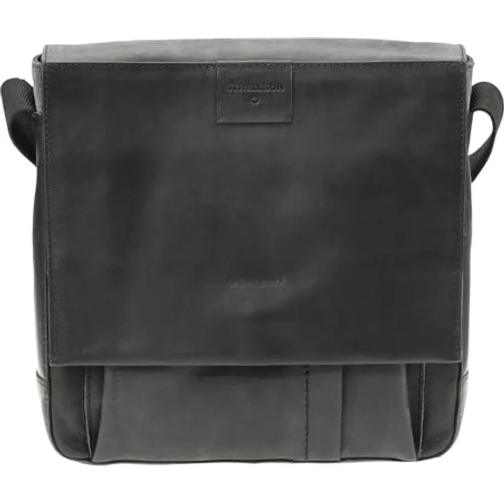 Strellson Brick Lane Jeremy, Umhängetasche aus naturbelassenem Rindleder, schwarz, 25 x 8 x 26 cm – Bild 1