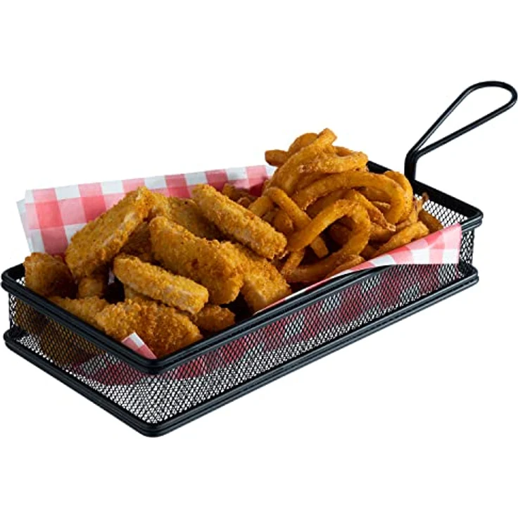 Assheuer + Pott APS 40629 Servier-Frittierkorb SNACKHOLDER, Edelstahl, 26 x 13 cm, Höhe 5 cm, schwarz, für das originelle Servieren von Beilagen und Frittieren – Bild 2