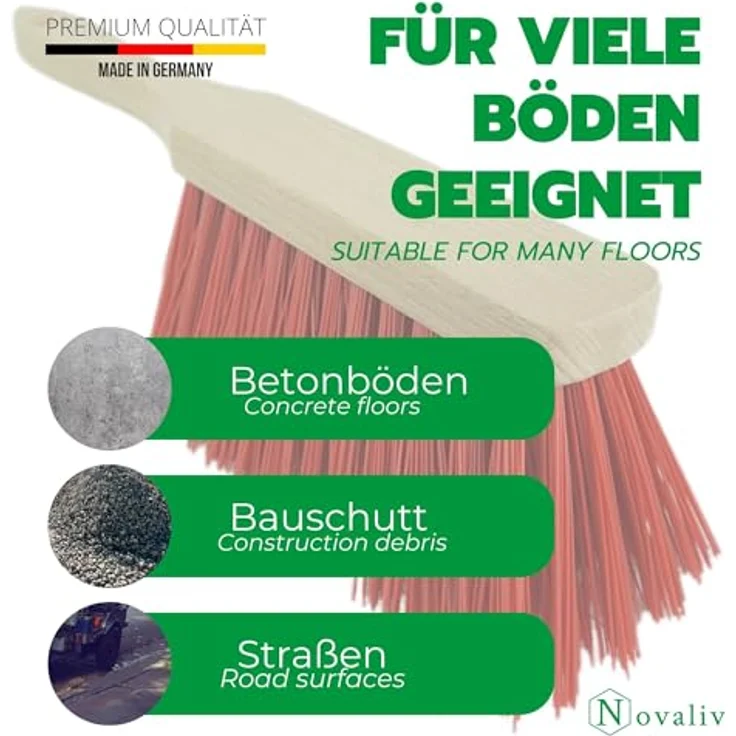 Novaliv 2X Kehrblech Set Kehrblechgarnitur Handfeger ELASTONBORSTEN und Kehrblech Metall schwarz lackiert Kehrblechbesen zum Aufkehren Handkehrset Kehrblechset Kehrschaufel Feger und Kehrblech – Bild 4