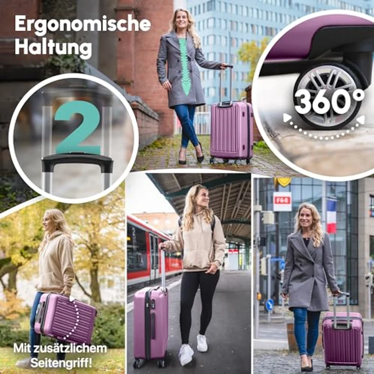 Easy Move ABS Hartschalenkoffer ERGONOMISCH & SICHER - Lila, Set – Bild 3