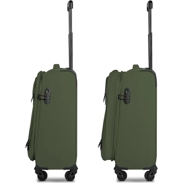 SMARTBOX Weichgepäck Kabinen-Koffer für Damen & Herren | Kleiner Cabin-Trolley 36 x 23 x 57 cm | 4 Rollen & Zahlenschloss | erweiterbar mit Dehnfalte | leichte 2,6 kg (Edition 04) – Bild 2