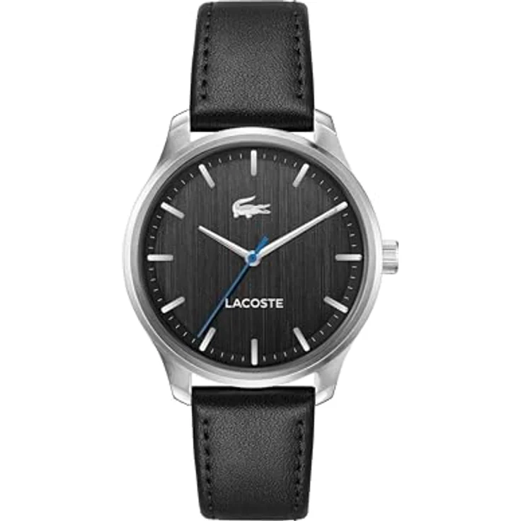 Lacoste Quarzuhr LISBON 2011372, Herrenuhr mit schwarzem Lederarmband – Bild 1