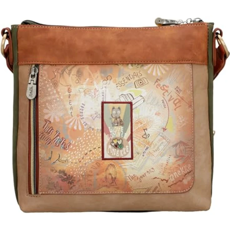 Anekke Peace & Love Umhängetasche, mehrfarbig, 100% Polyurethan, 26 cm x 6.5 cm x 25 cm – Bild 5