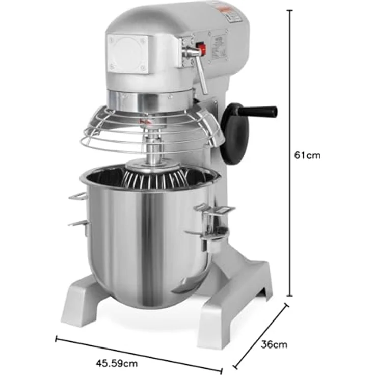 VERTES FD1-TKM-10, Professionelle Teigknetmaschine mit Planetenrührwerk, 10L Edelstahl Rührschüssel, 370W Motor, 3 Geschwindigkeitsstufen – Bild 10