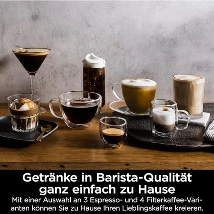 Ninja Luxe Café Premier ES601EUBK, Siebträgermaschine mit integriertem Kegelmahlwerk, Dual Froth System und automatischer Getränkeanpassung, Schwarz – Bild 4