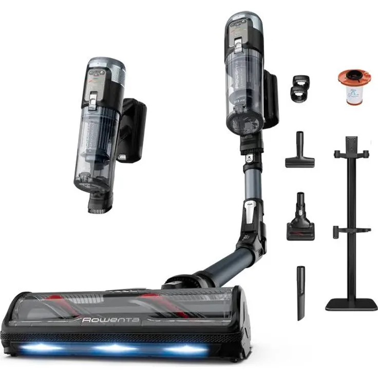 Rowenta X-Force Flex 16.60 RH9C71E0, 2-in-1 Stabstaubsauger mit beutelloser Zyklontechnologie, Akku-Laufzeit bis zu 120 Minuten, Schwarz Blau