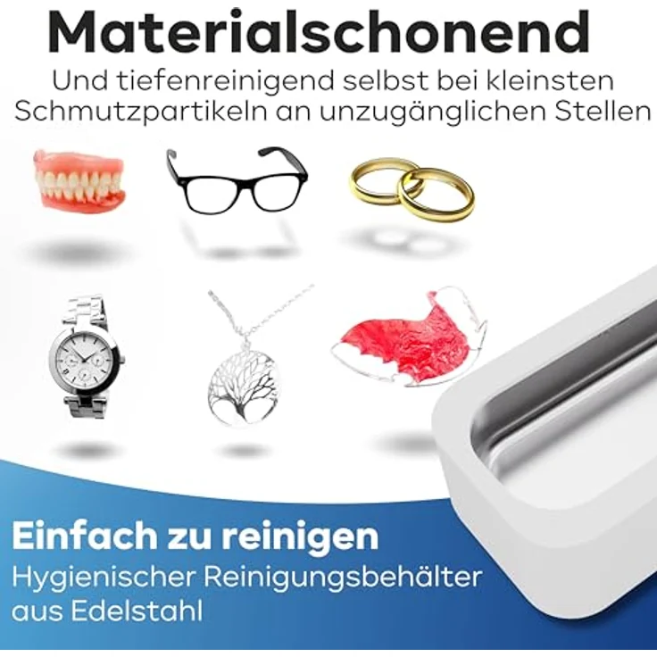 ProfiCare Ultraschallreiniger PC-USR 3120, 400 ml Fassungsvermögen, hygienische Reinigung, Edelstahl-Reinigungsbehälter, weiß – Bild 4