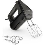 Krups GN6028 3MIX 6000 Handmixer | 600 W | präzise Kontrolle | Soft-Touch-Griff | langes Kabel | praktischer Geschwindigkeitsregler | inkl. Quirle und Knethaken | Schwarz