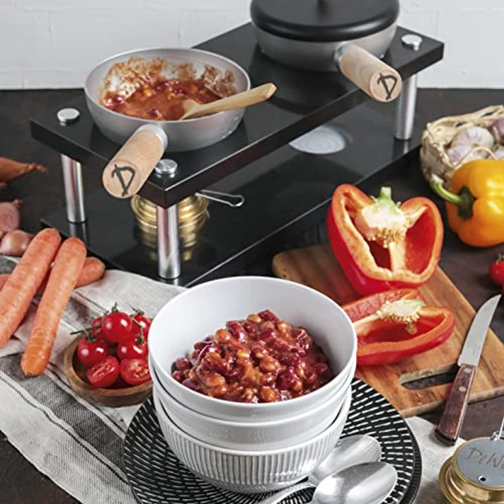 DeWok Doppel bis 4P. Set| gesundes Kochen ohne Strom & Gas ! Innenraum, Camping, Grillen, Raclette, Fondue, Wok, Tischwok – Bild 2