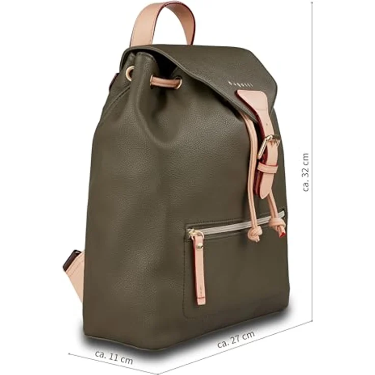 bugatti Ella City Rucksack 34 cm, oliv, aus 100% Polyurethan, Maße 26 cm x 12 cm x 34 cm – Bild 2