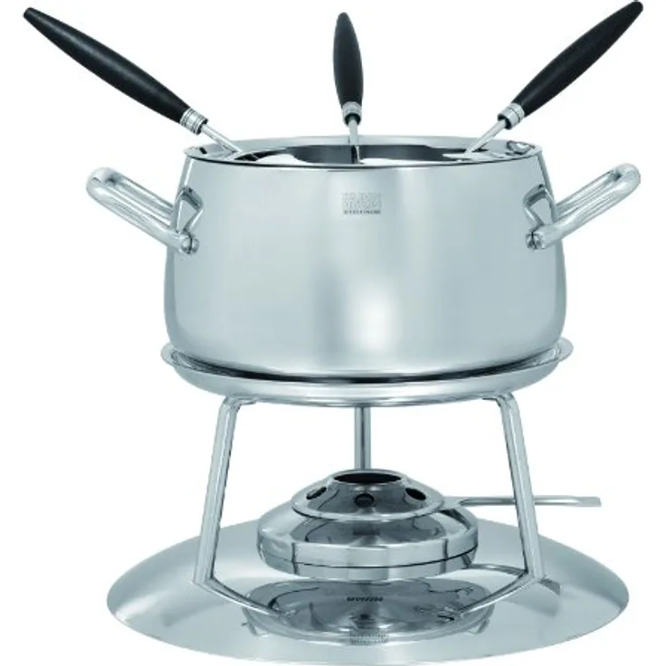 KUHN RIKON 32049 Fondue Fleischfondue Set Flame mit 6 Gabeln und Rechaud