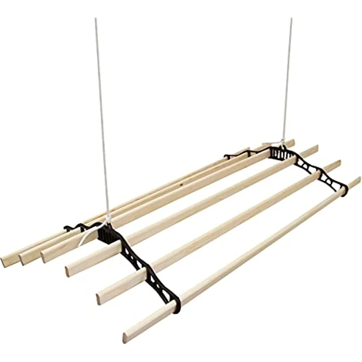 Deckentrockner aus Holz, Schwarz, 1,2 m – Bild 3
