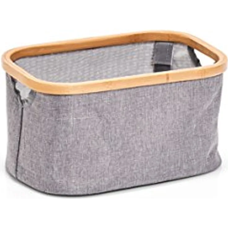 Zeller 14230 Aufbewahrungskorb, Polyester/Bamboo, Grau