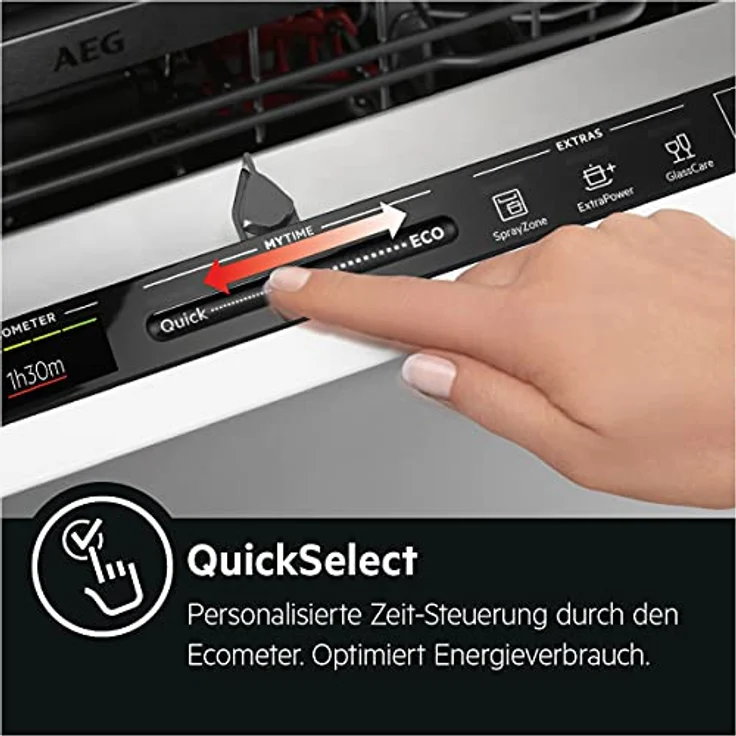 AEG FSK64907Z Vollintegrierter-Geschirrspüler / Serie 6000 mit SatelliteClean / 60cm / AirDry - perfekte Trocknungsergebnisse / C / energiesparend / MaxiFlex Besteckschublade / QuickSelect Display – Bild 3
