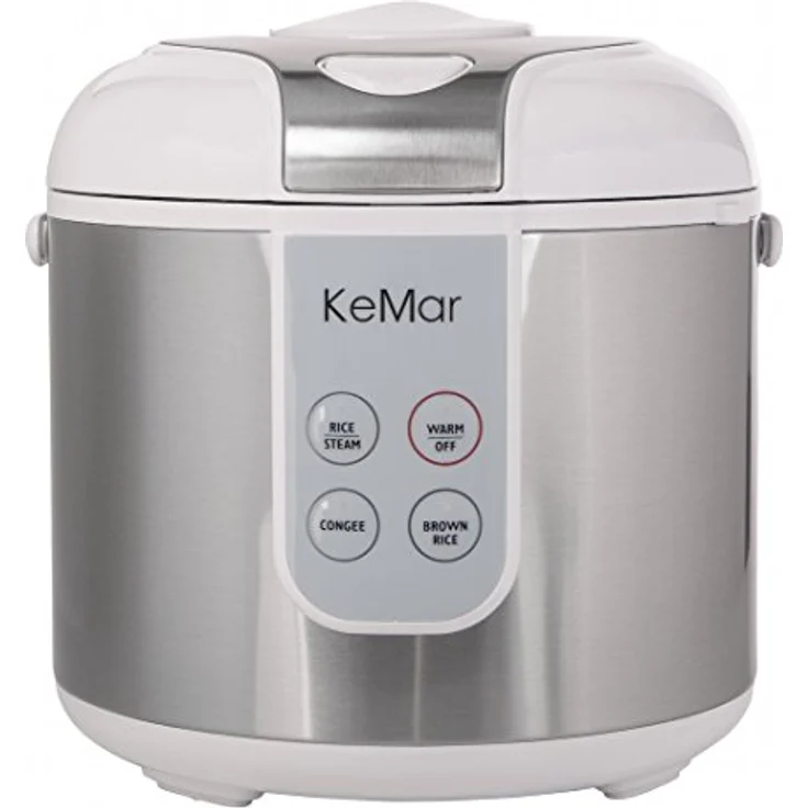 KeMar Kitchenware KRC 130 digitaler Reiskocher, 700 Watt, 1,8 Liter Fassungsvermögen, silber, Edelstahl – Bild 2