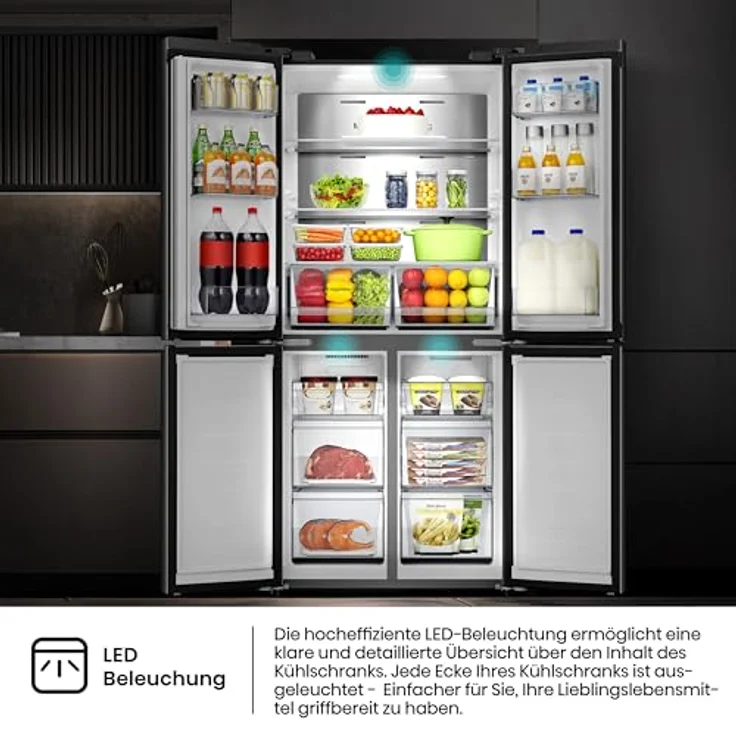 Hisense RQ5P470SAFD, Kühl-/Gefrierkombination mit Flügeltüren, 483 Liter, NoFrost Plus, Schwarz, Triple Zone und Smart Connectivity – Bild 12