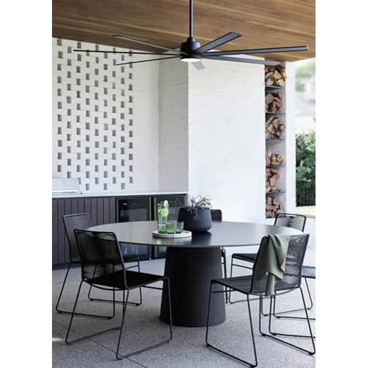 Lucci Air Atlanta II, Energiespar Deckenventilator 183 cm mit Fernbedienung, schwarz, 6 Geschwindigkeiten, Vor- und Rückwärtslauf – Bild 6