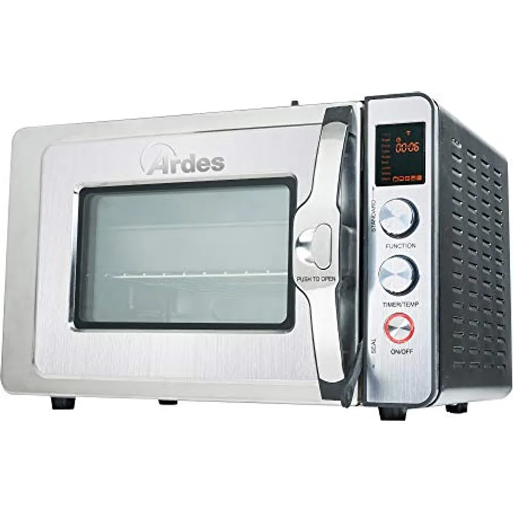 Ardes Dampfbackofen 30 Liter Elektrischer Dampf-Kleinbackofen mit 9 Garprogrammen Timer doppeltes Glas mit Zubehör CARLOMAGNO AR6430PR, Multifunktional mit LED-Digitalanzeige, 9 Garmodi, Breite 51 cm x Tiefe 39 cm x Höhe 33 cm, in Schwarz