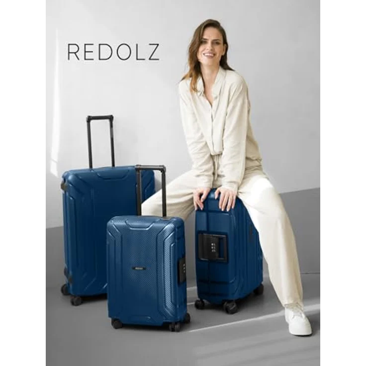 REDOLZ Hartschalen Check-in Koffer Essentials 15, XL Trolley 53 x 28 x 75 cm, 100 Liter Volumen, 3-Punkt-Verschluss, TSA-Schloss, 4-Rollen aus Polypropylen – Bild 2
