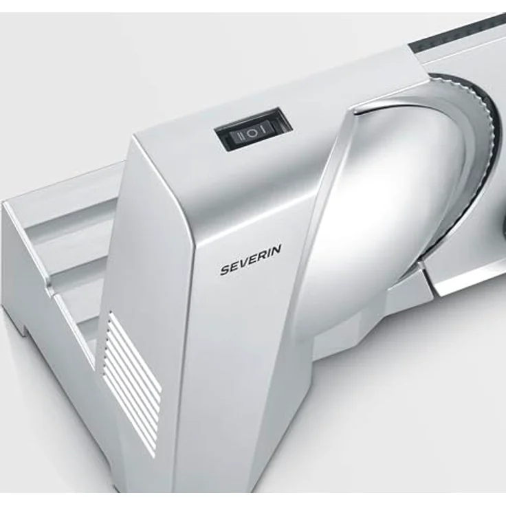 Severin AS3917, Allesschneider mit RSG Solingen Rundmesser, stufenloser Schnittstärke bis 23 mm, 130-Watt-Motor, Grau – Bild 6