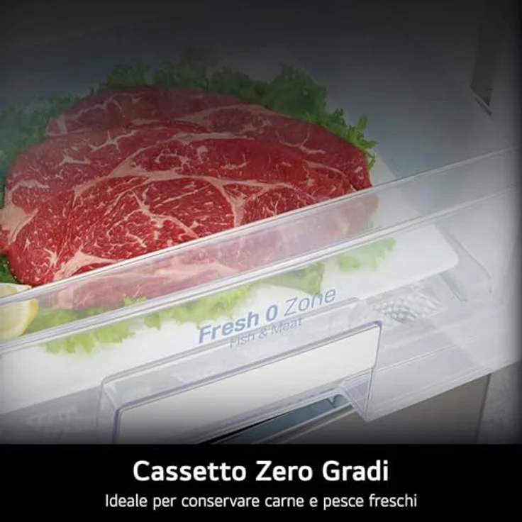 LG GTF744PZPED, Freistehende Kühl-Gefrierkombination mit 509 l, NoFrost, Multi Airflow, Wasserspender, Platin – Bild 6