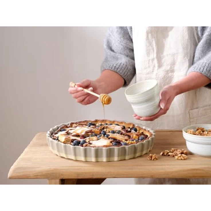 ASA Selection Grande Tarteform Weiss 30cm - Hochwertiges Porzellan, Ideal für Tartes und Quiches – Bild 4
