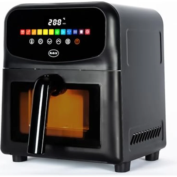 RGV Luftfritteuse mit Fenster, 6 Liter, 12 Funktionen, 1700 W, digitales Touchscreen-Display, gesundes Kochen mit 80% weniger Öl, kompakt und leicht zu reinigen – Bild 3