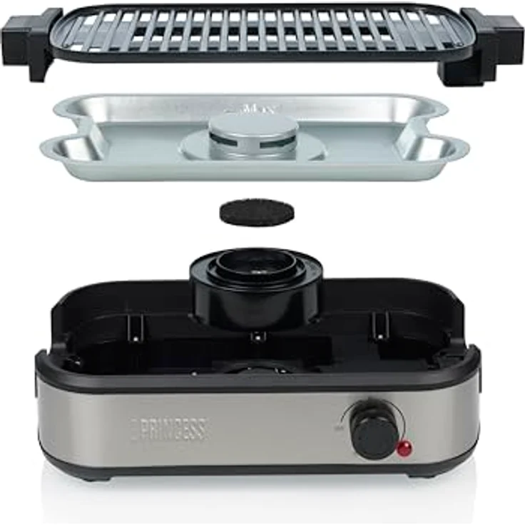 Princess Table Chef Purify, Raucharmer Elektrogrill mit Luftfiltersystem, 1800 W, PFAS-freie Keramikbeschichtung, 35 x 21 cm Grillfläche, Einstellbares Thermostat, 103215 – Bild 3