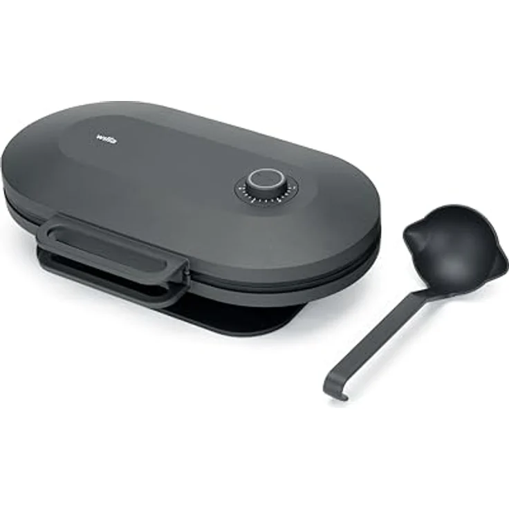 Wilfa JOY Double Waffeleisen I 1.500 Watt I 2x20cm große Herzwaffeln I 5 Temperaturmodi I Mit Alarm-Glocke I Inkl. Teig-Löffel (schwarz) – Bild 3