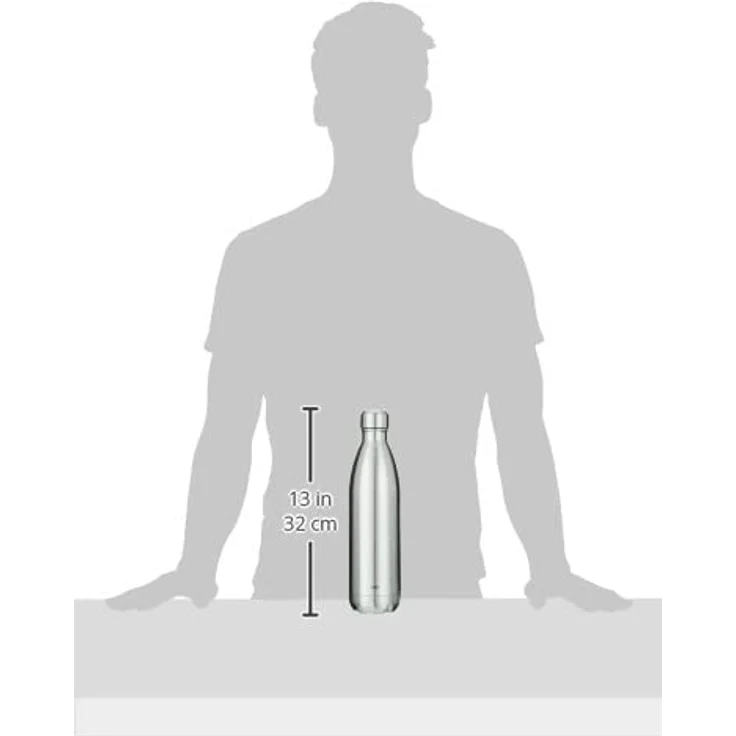 Cilio ELEGANTE Isolierflasche, Edelstahl, Silber, One Size – Bild 5