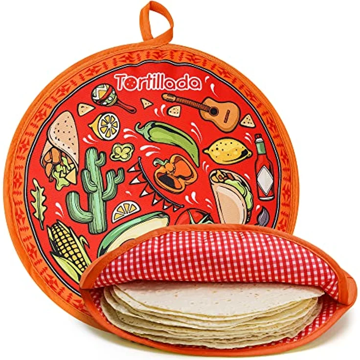 Tortillada Brotkorb 30 cm Tortilla Wärmer/Wärmebehälter mikrowellengeeignet aus Baumwolle – Bild 2