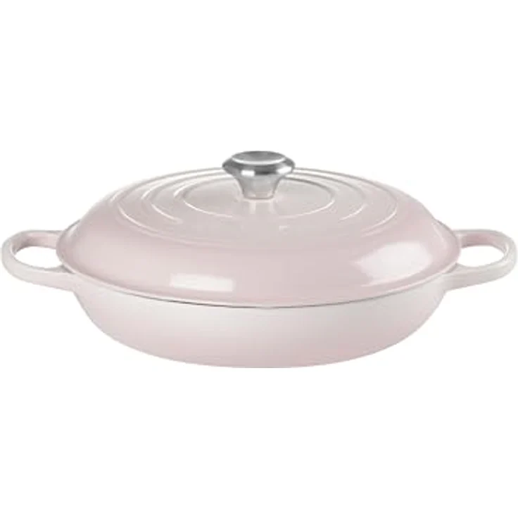 LE CREUSET Signature Gusseisen Gourmet-Profitopf, Rund, Ø 30 cm, 3,5 l, Induktionsgeeignet, Shell Pink – Bild 2