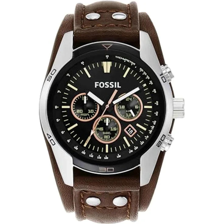 Fossil Herren Armbanduhr CH2891 Chronograph Coachman Leder