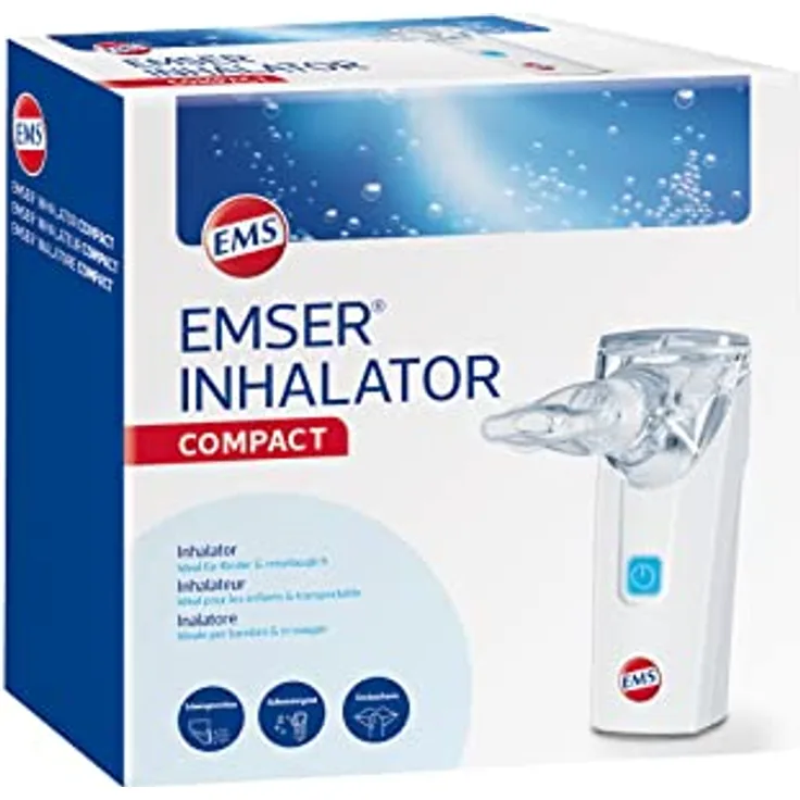 Emser Inhalator Compact – Portables, einfach anwendbares Inhalationsgerät für Kinder und Erwachsene – Bei akuten oder chronischen Atemwegserkrankungen