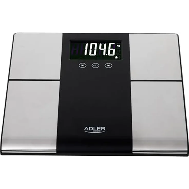 ADLER AD 8165 Personenwaage mit verschiedenen Analysefunktionen, bis 225 Kilo 225 kg, elektronische Waage mit Datenspeicher für 10 Personen – Bild 1