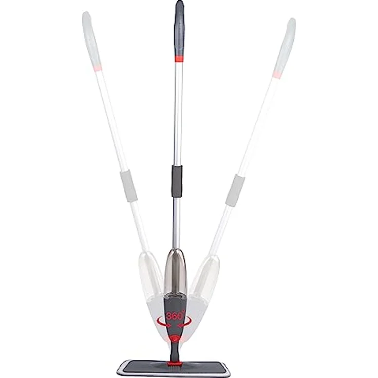 Dirt Devil Sprühwischer, 360° drehbarer Wischmop mit Mopptuch und Nachfüllflasche 640ML, für Nass- und Trockengebrauch, Kunststoff, grau – Bild 4