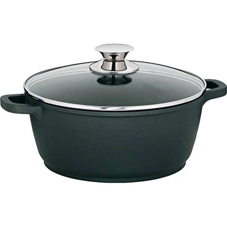 Kela Fleischtopf Kerros 24cm aus Aluguss, Schwarz, 24 cm