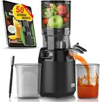 Leben Lang Slow Juicer, Entsafter mit großer Einfüllöffnung für ganze Früchte und Gemüse, inklusive Rezepte im E-Book