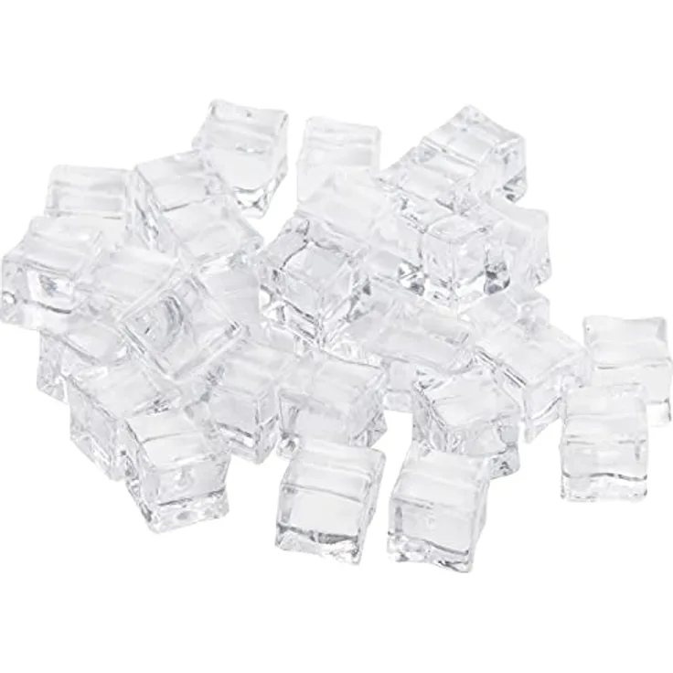 BELLE VOUS Klare Künstliche Eiswürfel (100 Stück) - 19mm Acryl Eiswürfel - Künstliche Plastik Eiswürfel für Hochzeiten, Vasenfüller, Tafelaufsätze, Fotorequisiten und Küchendekoration