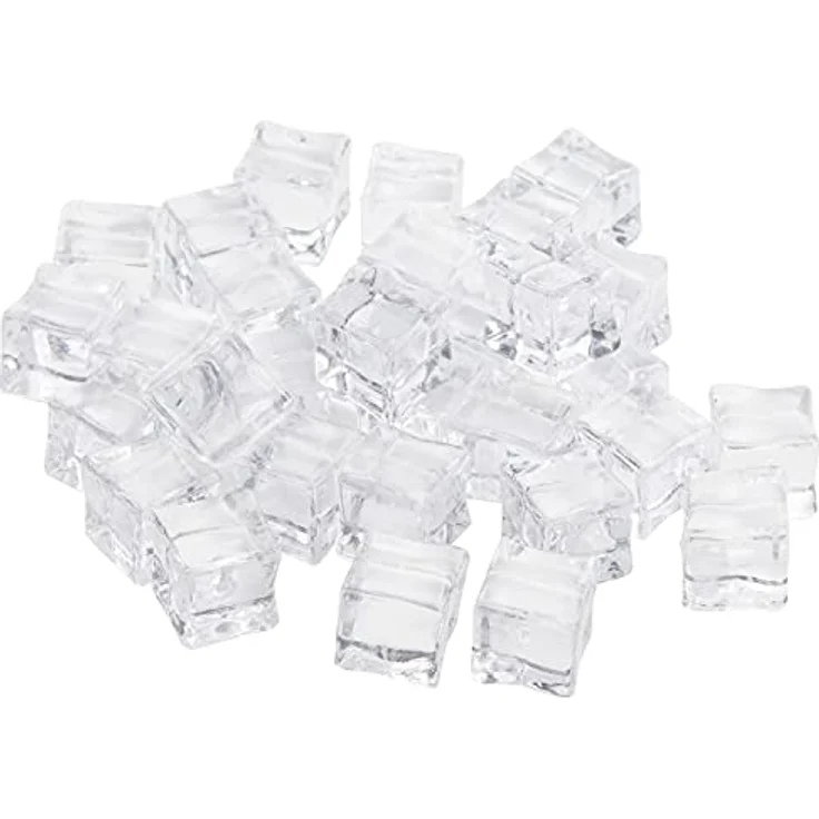 BELLE VOUS Klare Künstliche Eiswürfel (100 Stück) - 19mm Acryl Eiswürfel - Künstliche Plastik Eiswürfel für Hochzeiten, Vasenfüller, Tafelaufsätze, Fotorequisiten und Küchendekoration – Bild 1