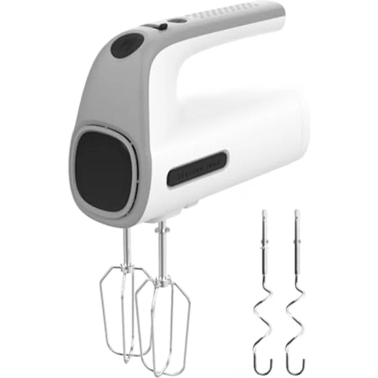 Taurus STATION GREY Handmixer, 300W, 5 Geschwindigkeiten, Turbofunktion, Kunststoff, weiß – Bild 2