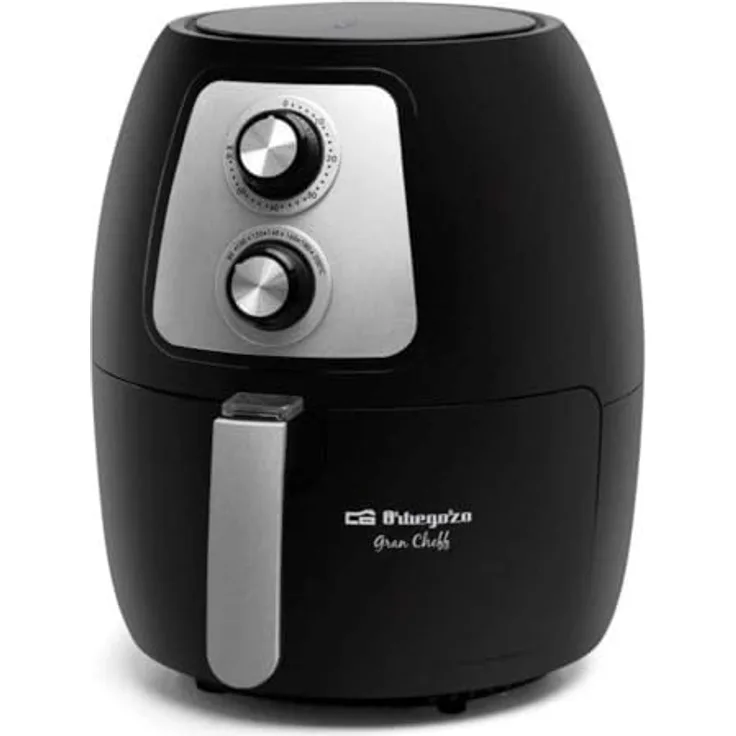 Orbegozo FDR60, Fritteuse ohne Öl, 4 Liter, einstellbares Thermostat, Timer bis 60 Minuten, herausnehmbarer Behälter, spülmaschinengeeignet, Sicherheitssystem, BPA- und PFOA-frei, 1500W