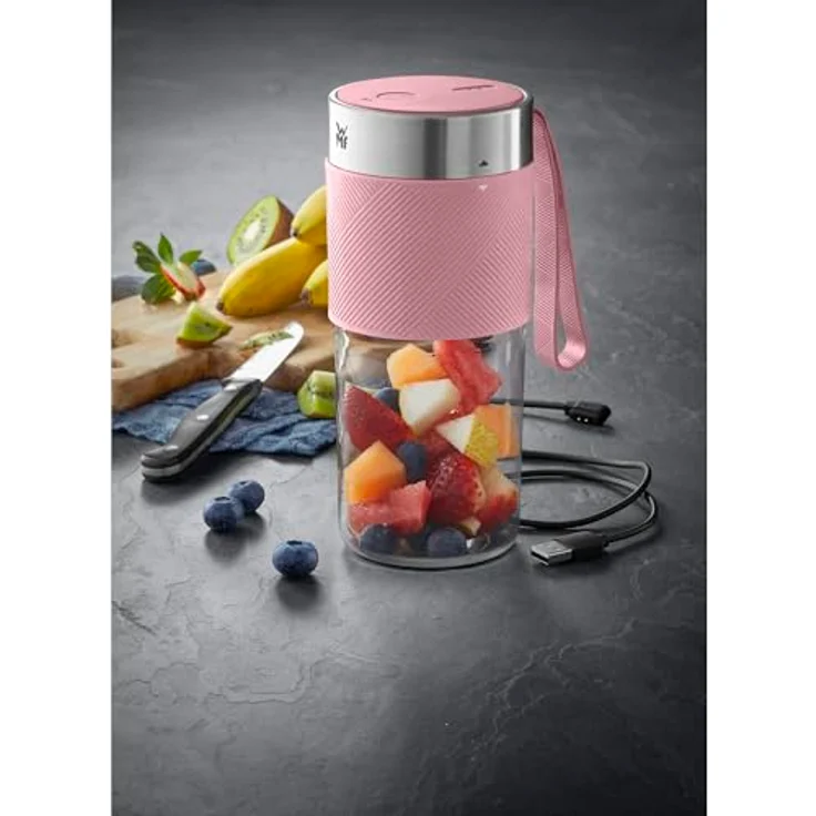 WMF Akku-Smoothie-Maker Küchenminis Mix on the Go, 50 W, pink, USB aufladbarer Personal Blender – Bild 2
